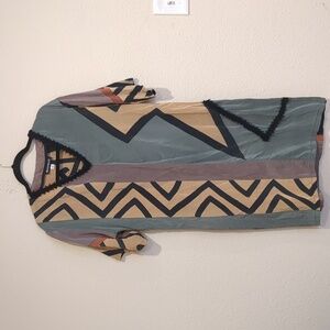 Vintage Mosswear Bohemian Silk Tunic Dress Size Medium